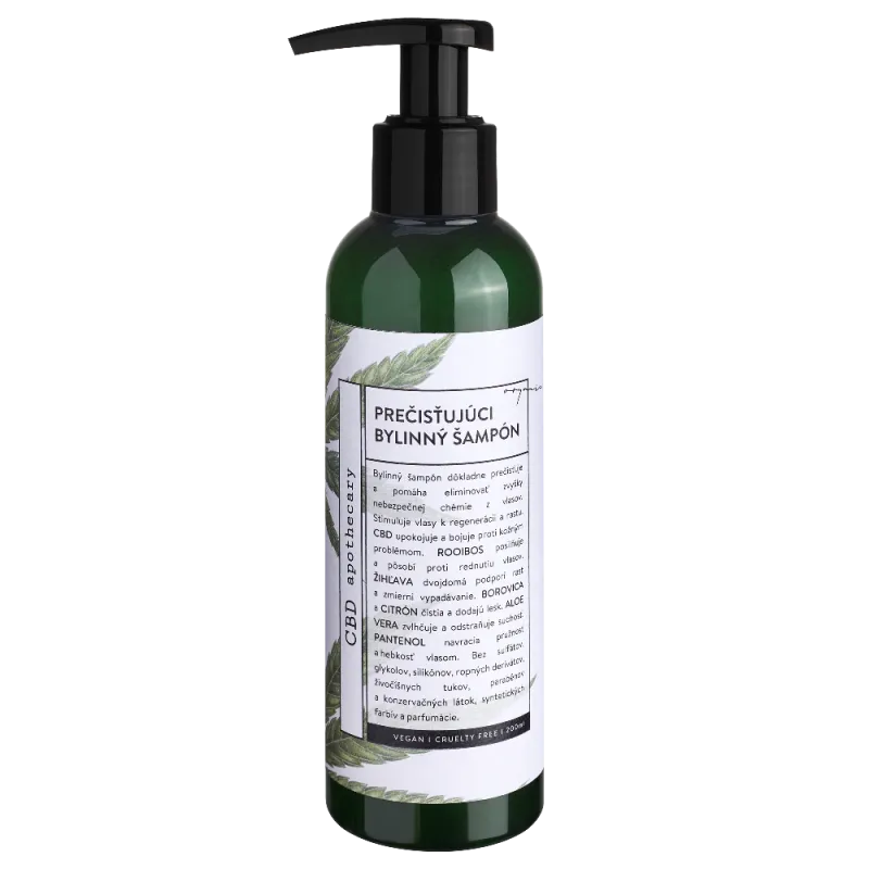 Pročišťující a stimulační bylinný šampon 200mg CBD